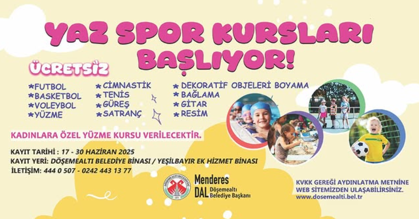 Antalya Döşemealtı Yaz Spor Kursları Başlıyor! featured image