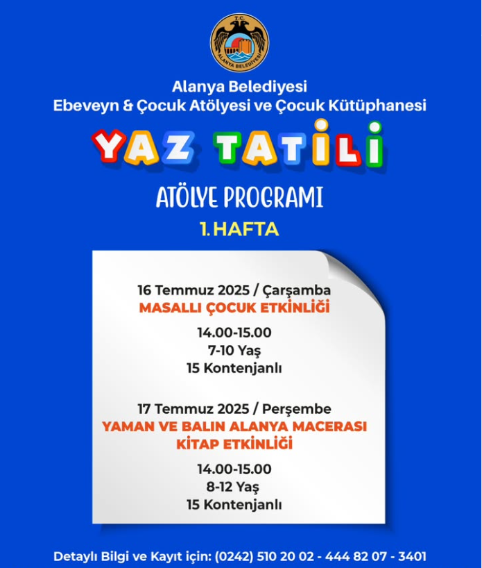 Alanya Belediyesi Yaz Atölyeleri