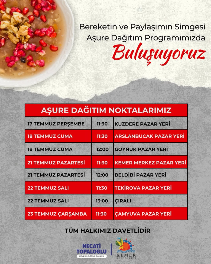 Ashura Distribution Points by Kemer Municipality