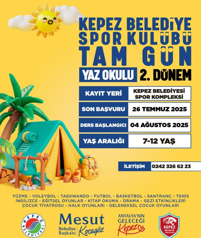 Kepez Municipality Sports Club Full-Day Summer School 2nd Term Registrations featured image