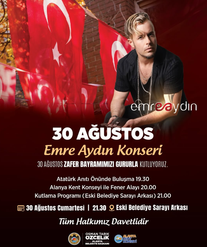 August 30 Alanya Emre Aydın Concert
