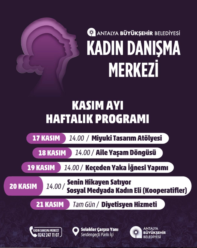 Kadın Danışma Merkezi’nin Haftalık Program