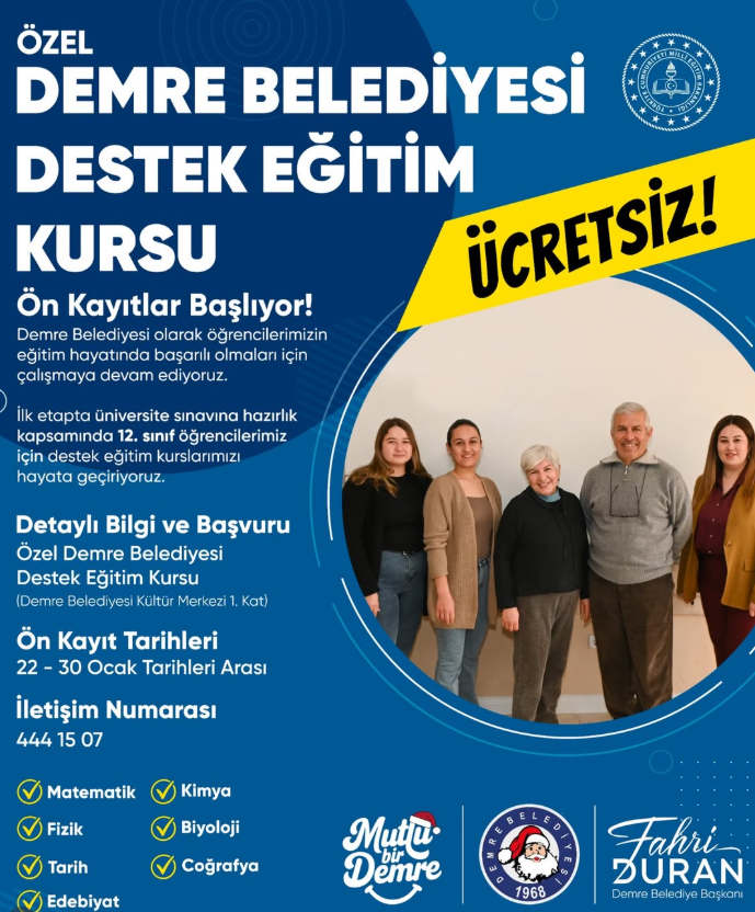 Demre Municipality Support Education Course